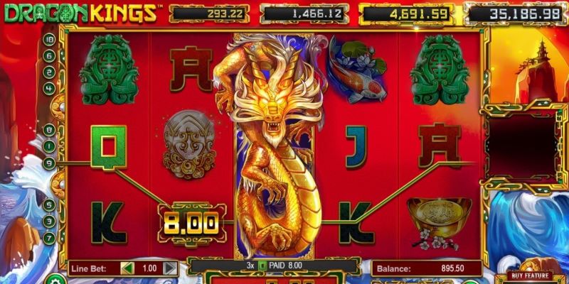 Mô phỏng giao diện Dragon King Slot JDB